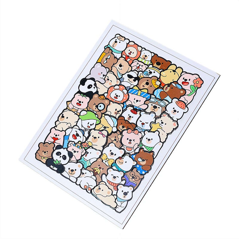 50-Piece Wooden Animal Puzzles,Irregular Wooden Puzzle (Cat/Dinosaur/Bear),Wood Toy Animal Puzzle,Cute Animal Cats Wood Puzzles,Premium Challenging Brain Teaser & Stress Relief Gift - Image 1